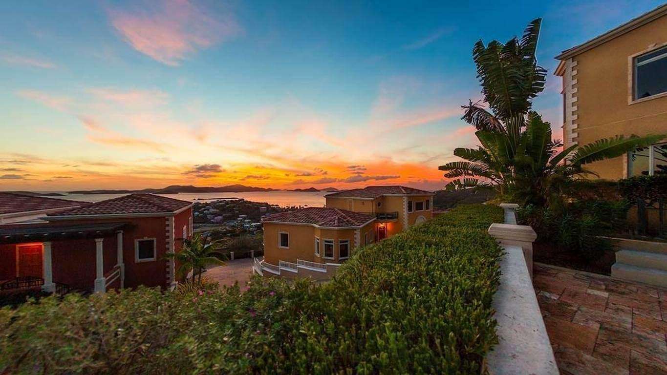 A perfect sunset as seen from the patio of a luxury villa at The Hills St. John.