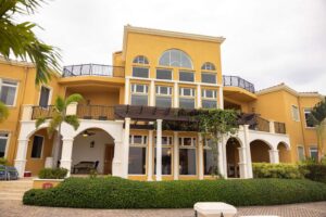 The striking yet inviting entrance to Agave Villa at The Hills St. John.
