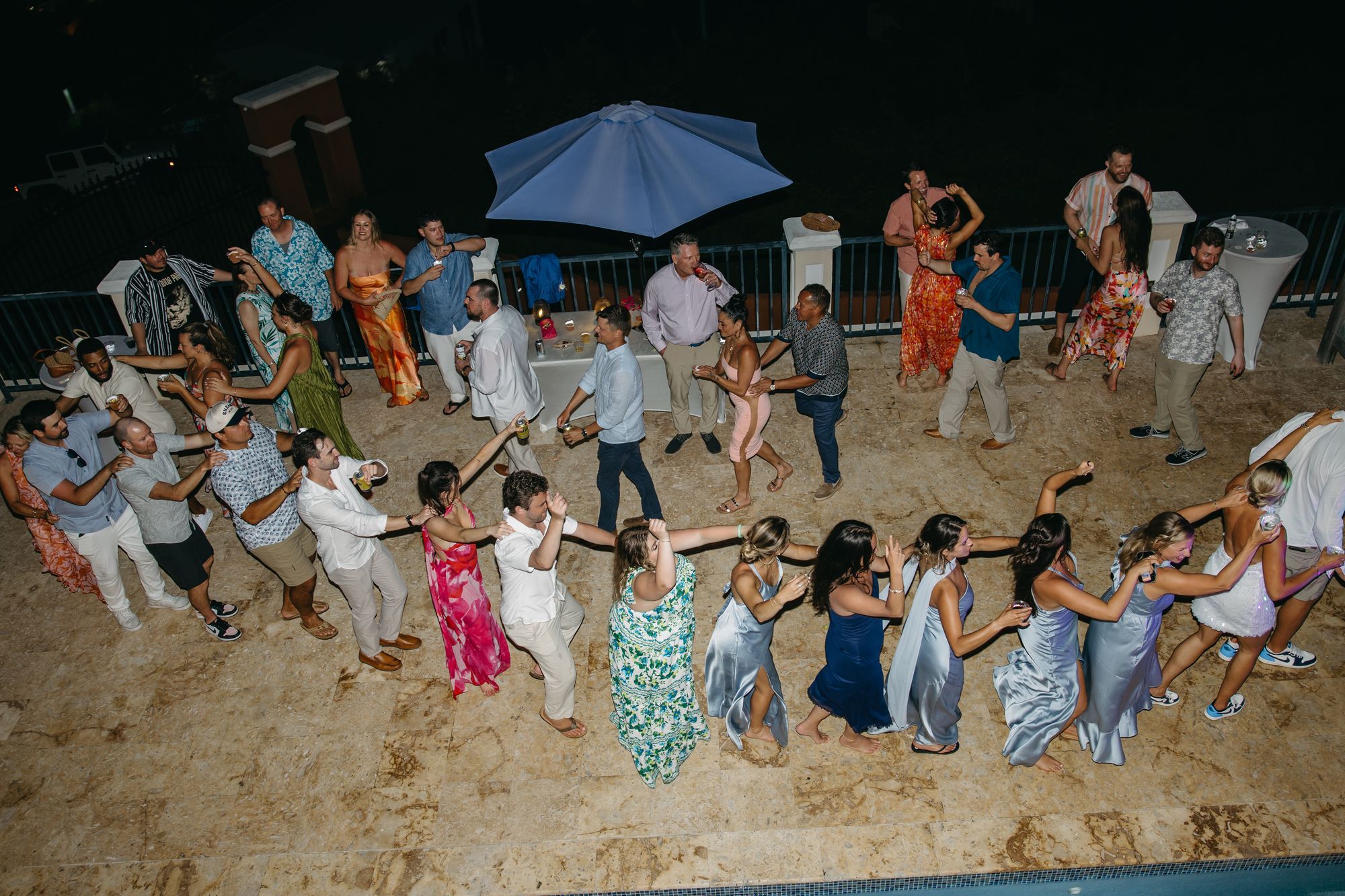 Wedding guests dancing into the evening at The Hills St. John